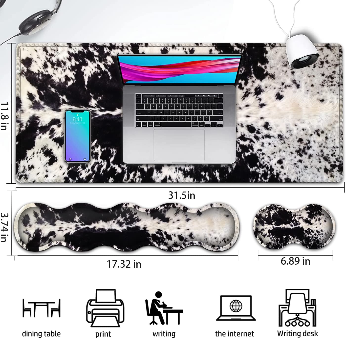 Gaming Mouse Pad and Keyboard Wrist Rest, Large Extended Mouse Pad 31.5X 11.8,Ergonomic Memory Foam