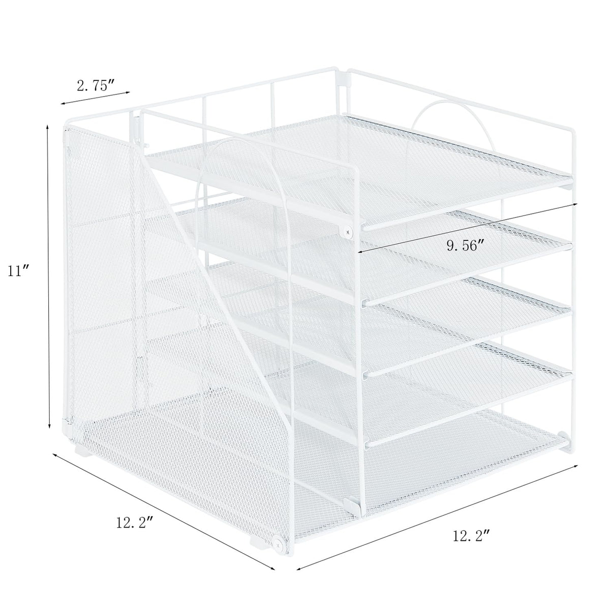 LEKETREE Desk Organizers and Accessories, 5-Tier Paper Letter Tray Organizer with File Holder