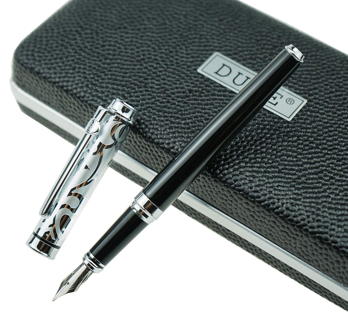 erofa Duke Sapphire Fountain Pen Iridium Medium Nib with Original Gift Box - Electroplated