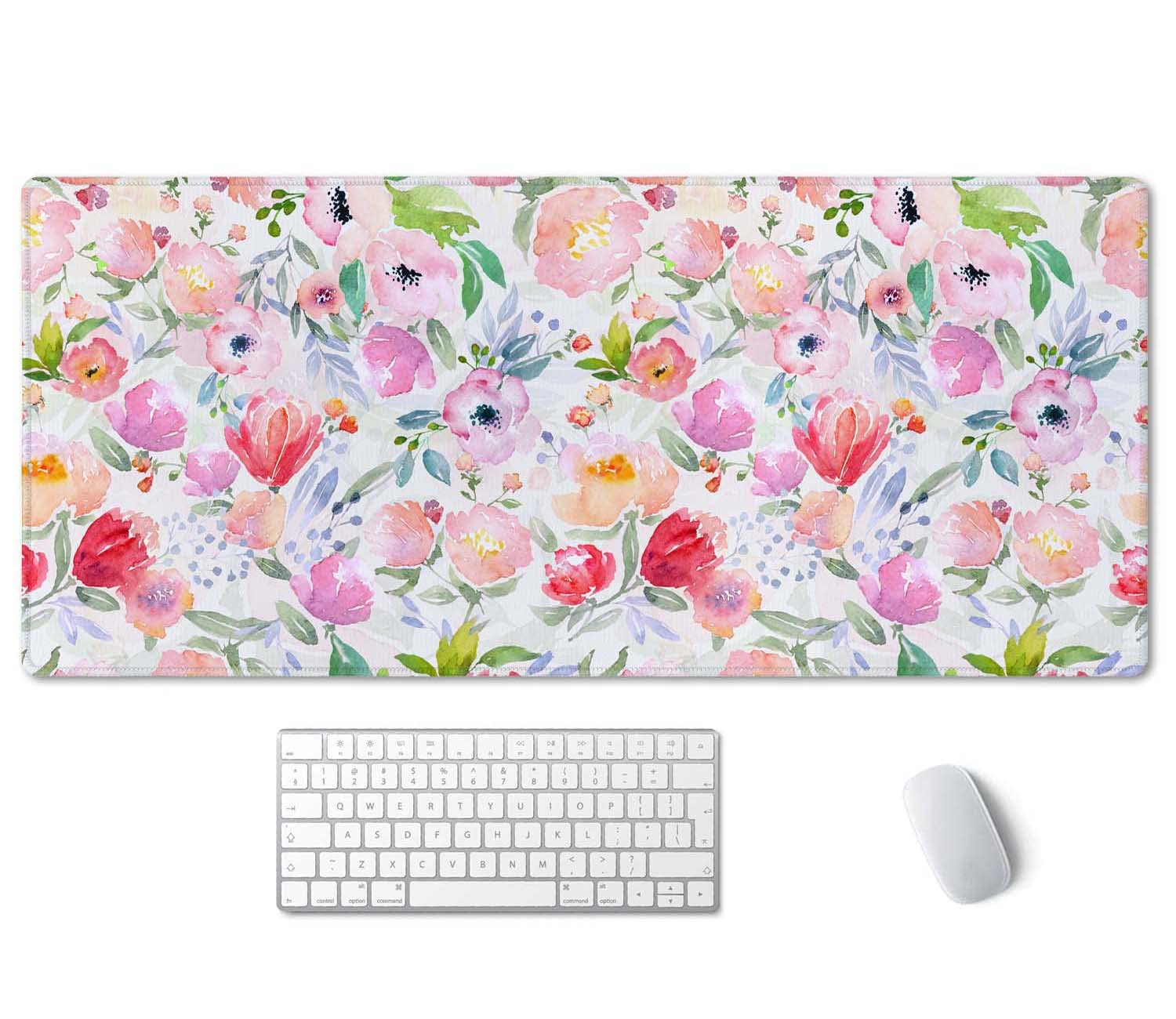 SSOIU Extended Gaming Mouse Pad (35.5x15.7 in), Large Stable Rubber Base Mousepad with Stitched