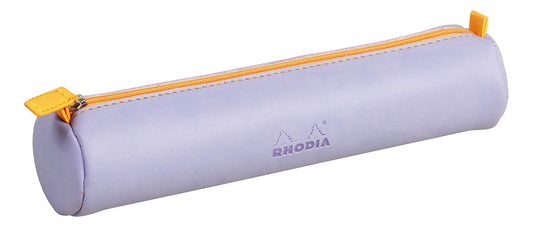 Rhodia 318899C - Rhodiarama Iris Round Pencil Case - 21.5 x 5.5 cm - Genuine Orange Stitching