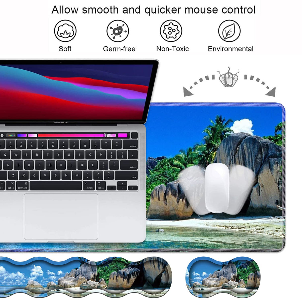 Ergonomic Keyboard Wrist Rest & Mouse Pad Wrist Rest Set, Large XXL Gaming Desk Mat 31.5"x