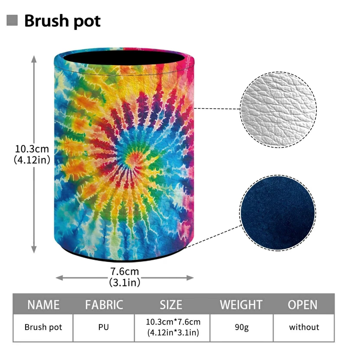 BIGCARJOB Rainbow Tie Dye Pencil Holder Pen Organizer Kids Adult Office Pencil Cup Tie Dye Print