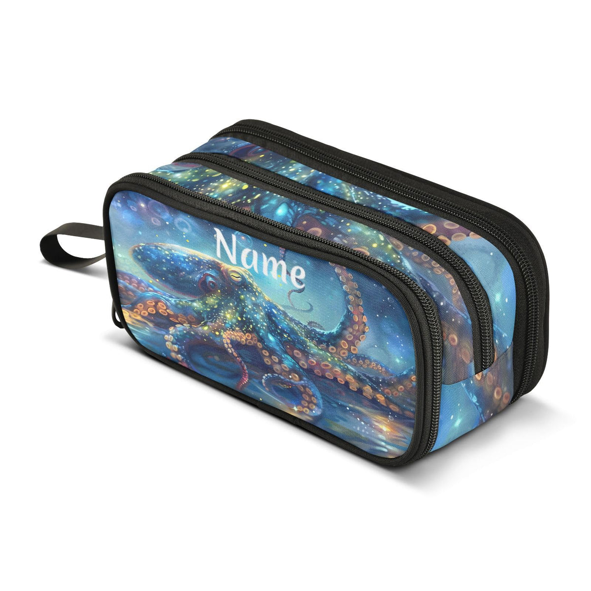BOENLE Custom Octopus Galaxy Pencil Case Box Boys Girls Personalized Name Large Pencil Pouch