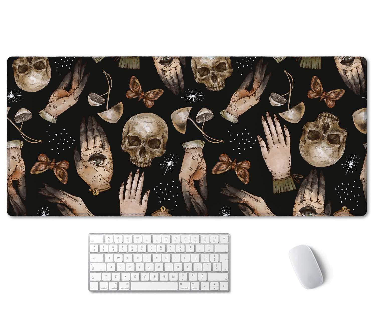 SSOIU Extended Gaming Mouse Pad (35.5x15.7 in), Large Stable Rubber Base Mousepad with Stitched
