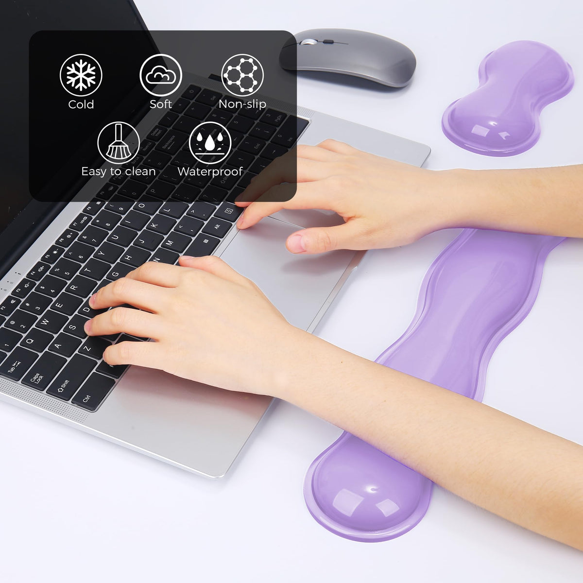 ABRONDA Gel Wrist Rest for Keyboard and Mouse, Wrist Rest for Keyboard, Mouse Wrist Support, Pain