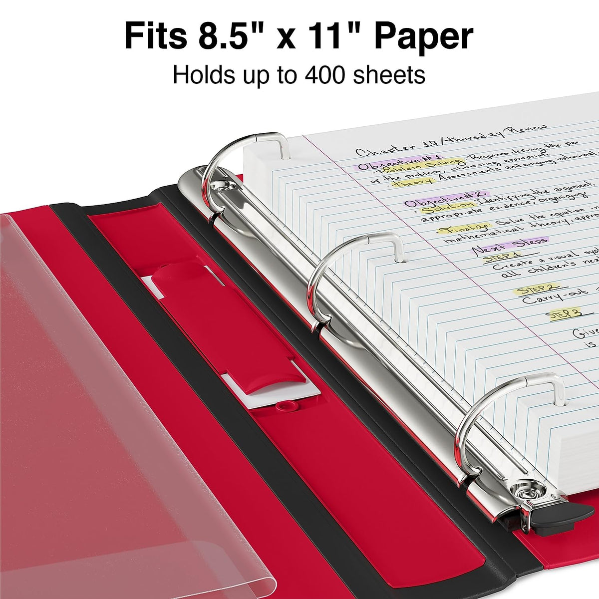 Staples Better Binder, 1.5 Inch D-Ring, Red, 400 Sheets, 3-Pack