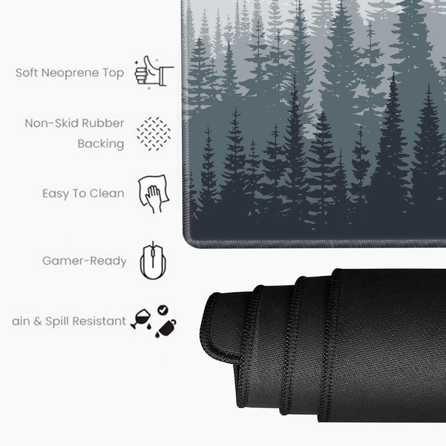 48x24 Mouse Pad Giant Forest Desk Mat Large Mousepad Gaming Mouse Mat Huge Oversized Desk Pad XXXL