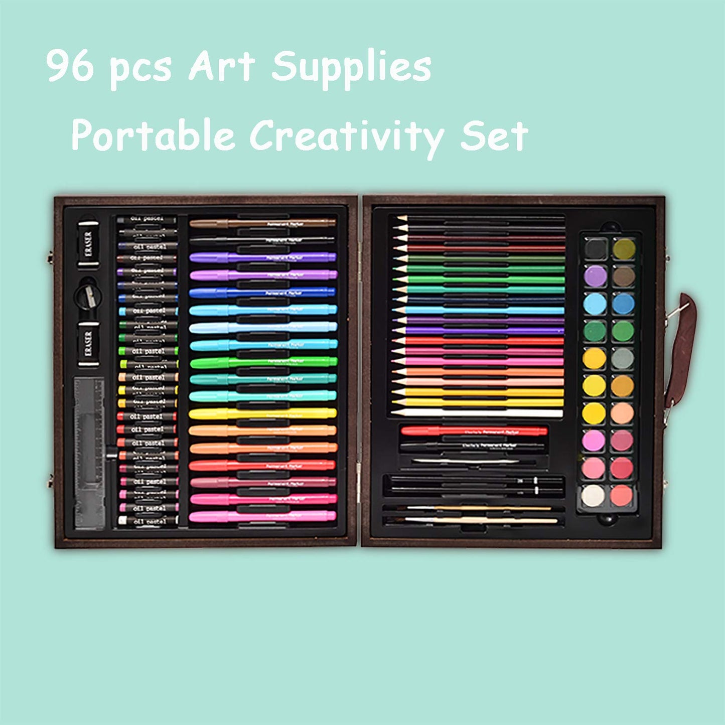 Darnassus Wood Art Set, Art Box & Drawing Kit Color Set, Art Supply Gift For 4-12 Age, Art Kit with