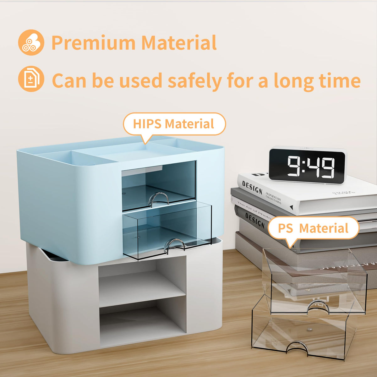 CasaCulina Desk Organizer with 2 Drawer, Multi-Functional Pencil Pen Holder, Plastic Desk