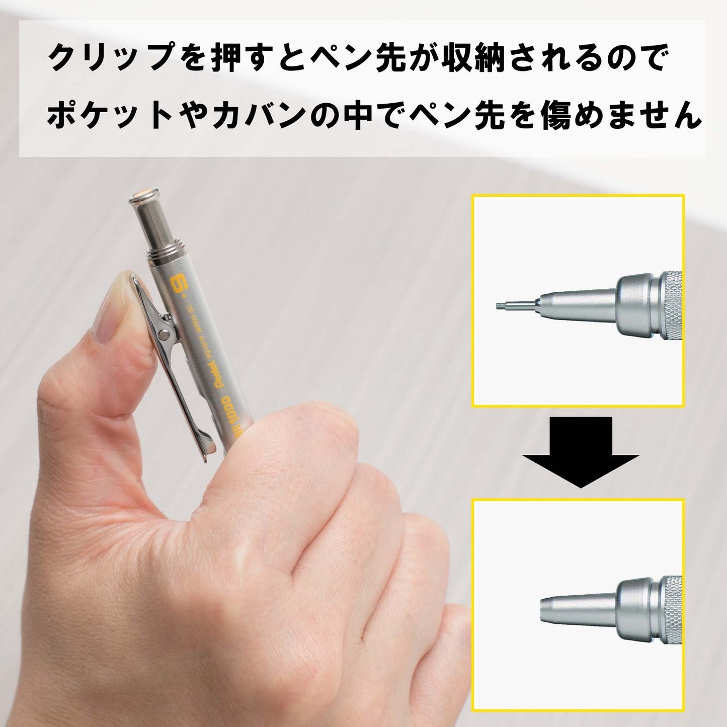 Pentel Packaged Graph Gear 1000 Automatic Drafting Pencil, 0.9mm, Yellow Accents (XPG1019)