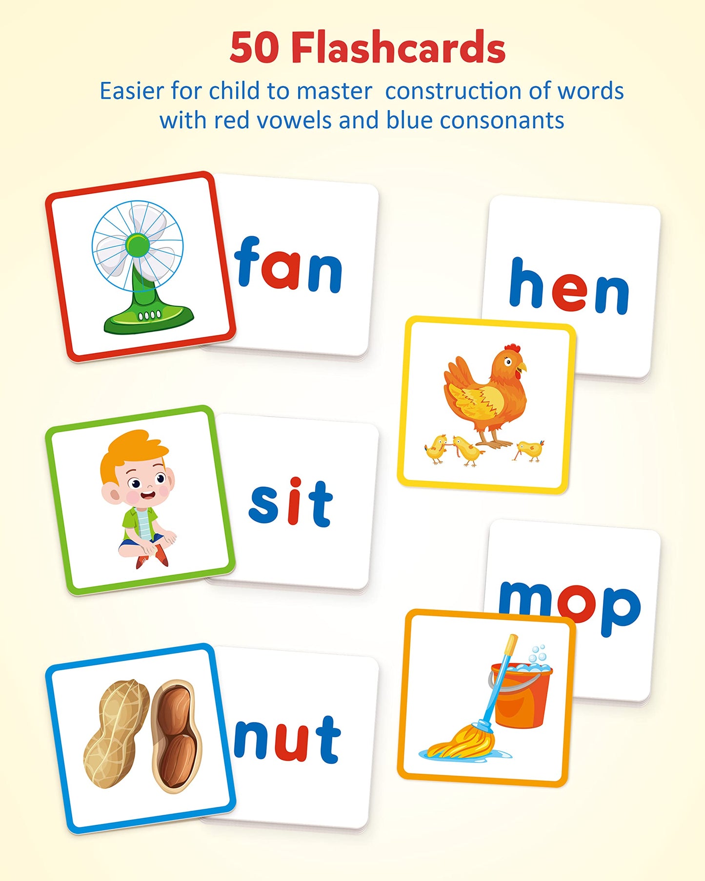 Coogam CVC Sight Words Magnetic Letters Flashcards, Short Vowel Spelling Game, Preschool Kids