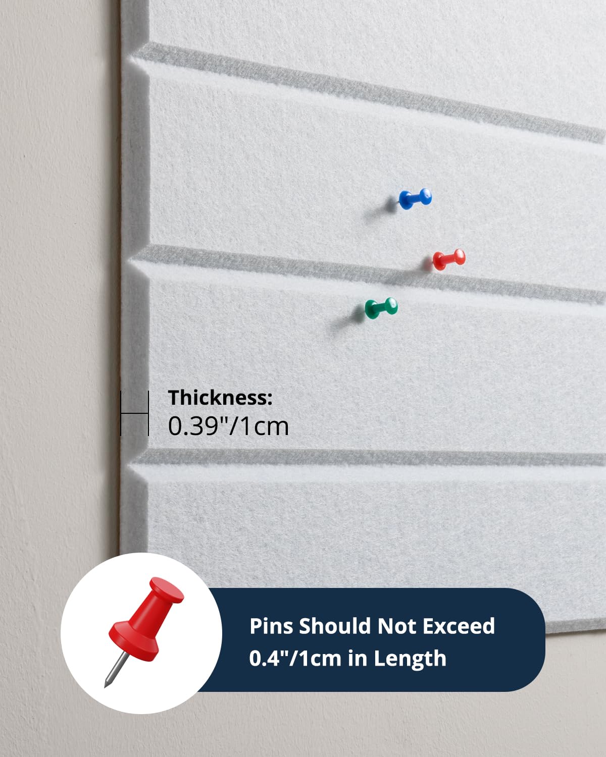 Woovio Cork Board, 48"x36" Felt Bulletin Board with Self Adhesive White
