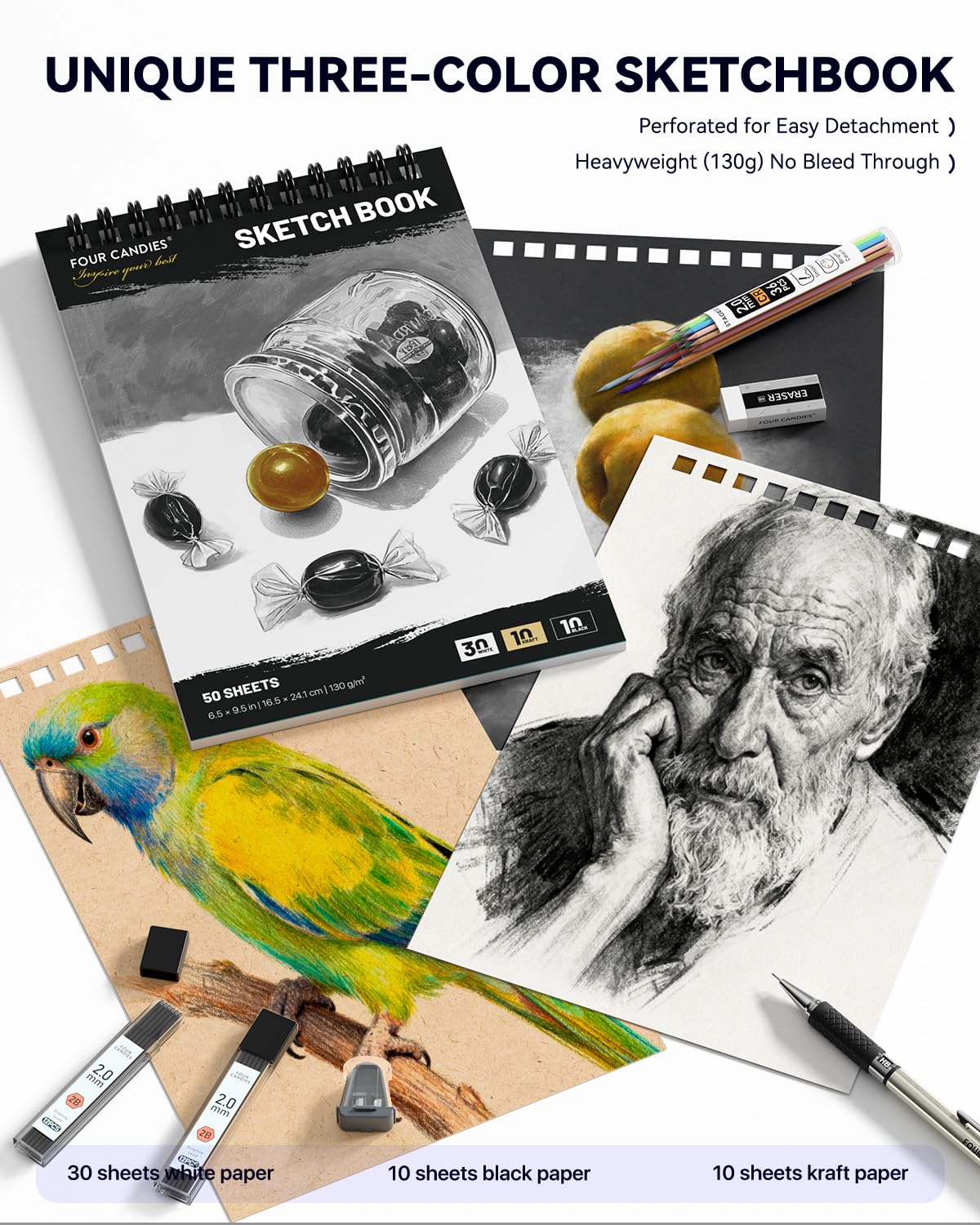 Four Candies 73PCS Advanced Drawing Kit with Professional Art Supplies