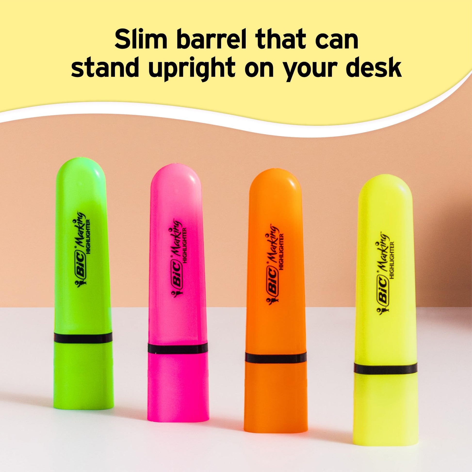 BIC Highlighter Highlighters Flat - Intense and Pastel Colours, Assorted, Pack of 10