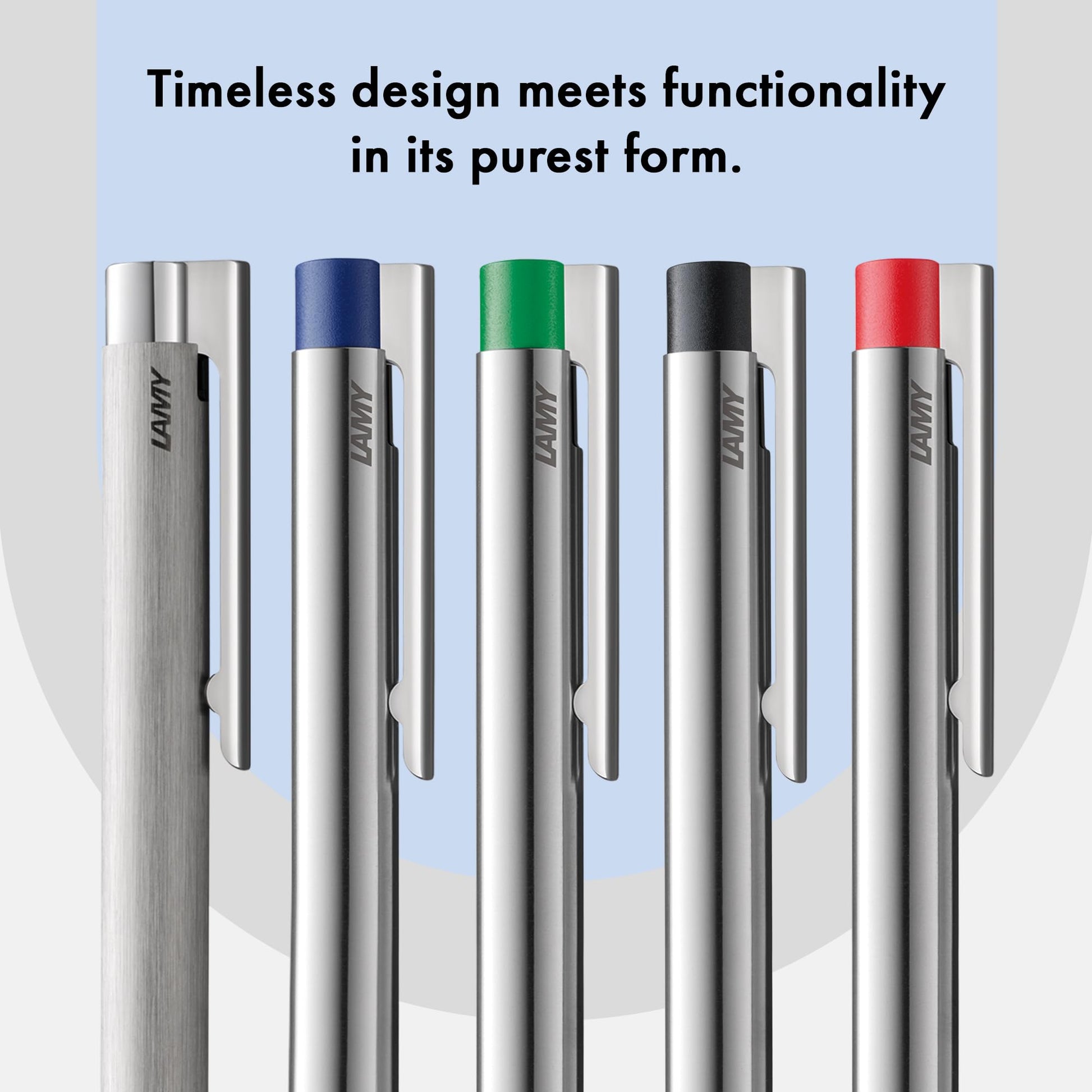 Lamy logo brushed - Ballpoint Pen in an elegant & robust stainless steel case - line width M
