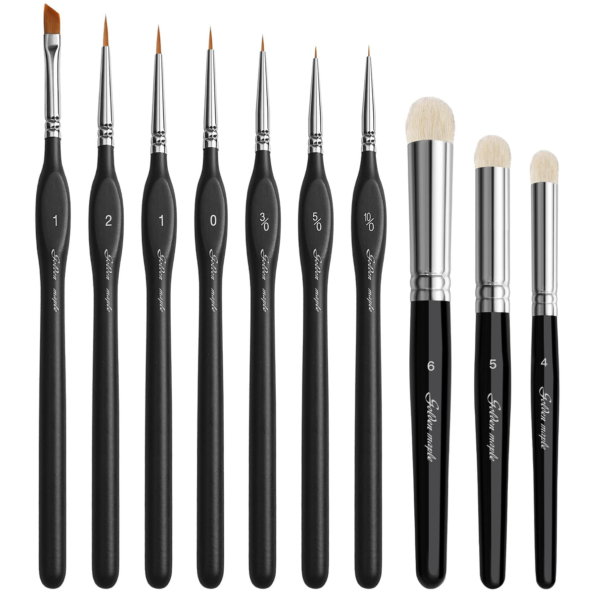 Golden Maple Miniature Paint Brushes Drybrush-10pcs Micro Detail Paint Brush Set, Small Fine Detail