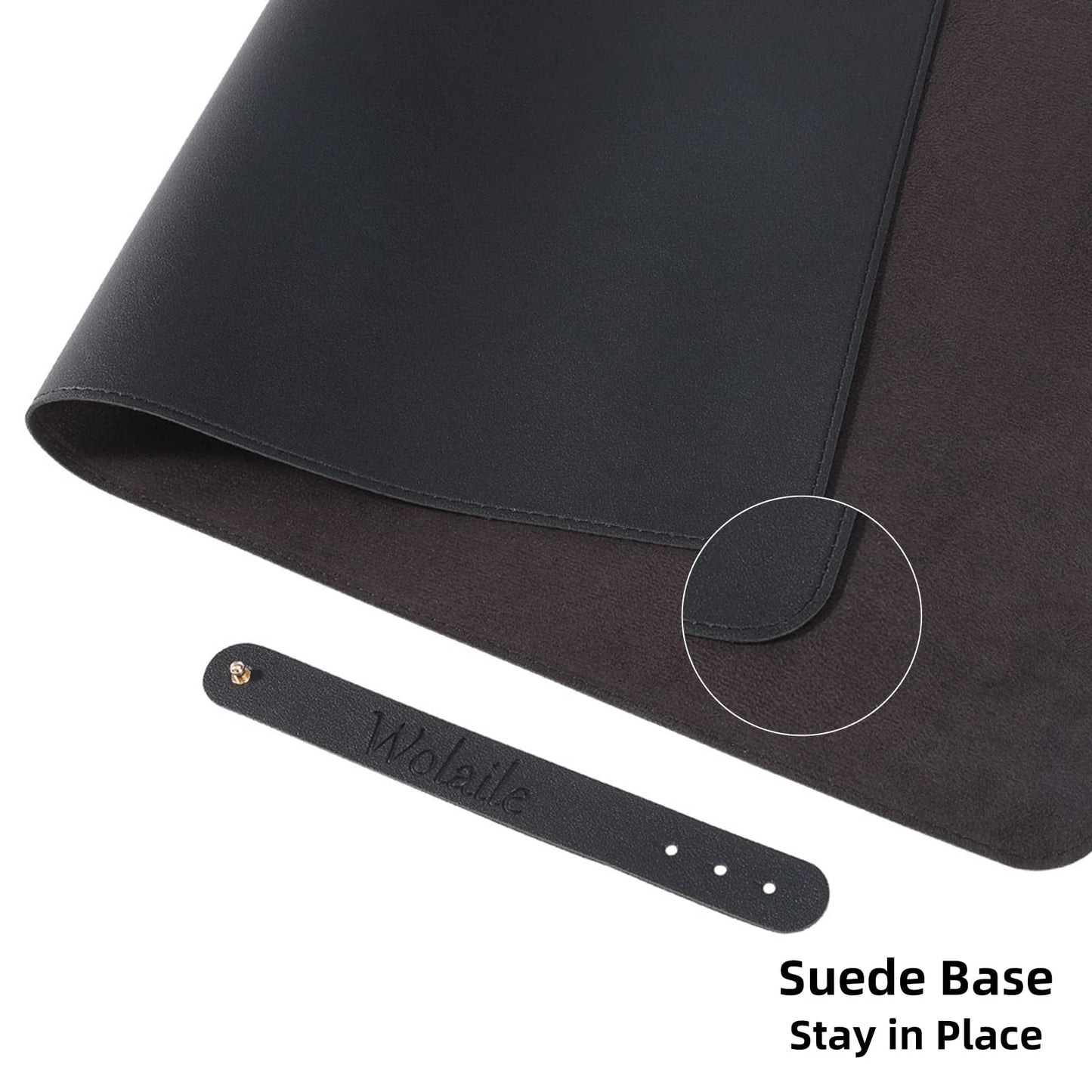 Wolaile Desk Pad 36x17 inches,PU Leather Desk Blotter,Non-Slip Base Waterproof Surface Office Desk
