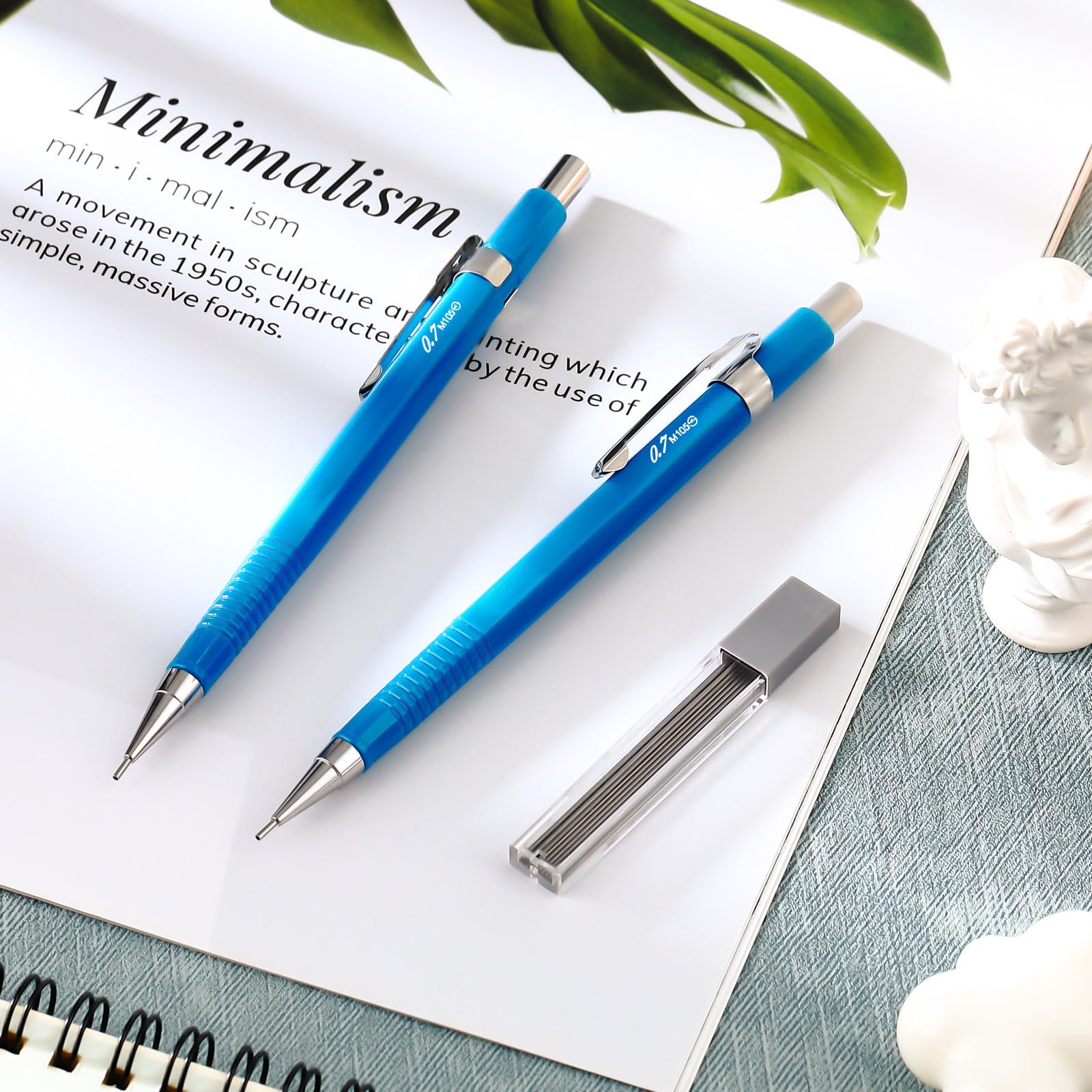 Gueevin 24 Set Blue Mechanical Pencil 0.7mm with Drafting Pencil Refill