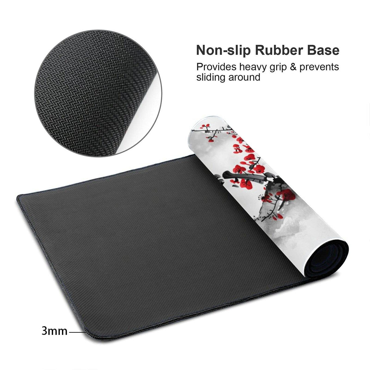 Extended Large Gaming Mouse Pad 35.4 X 15.7 Inch XXL Full Desk Japanese Art Style Cherry Blossom &