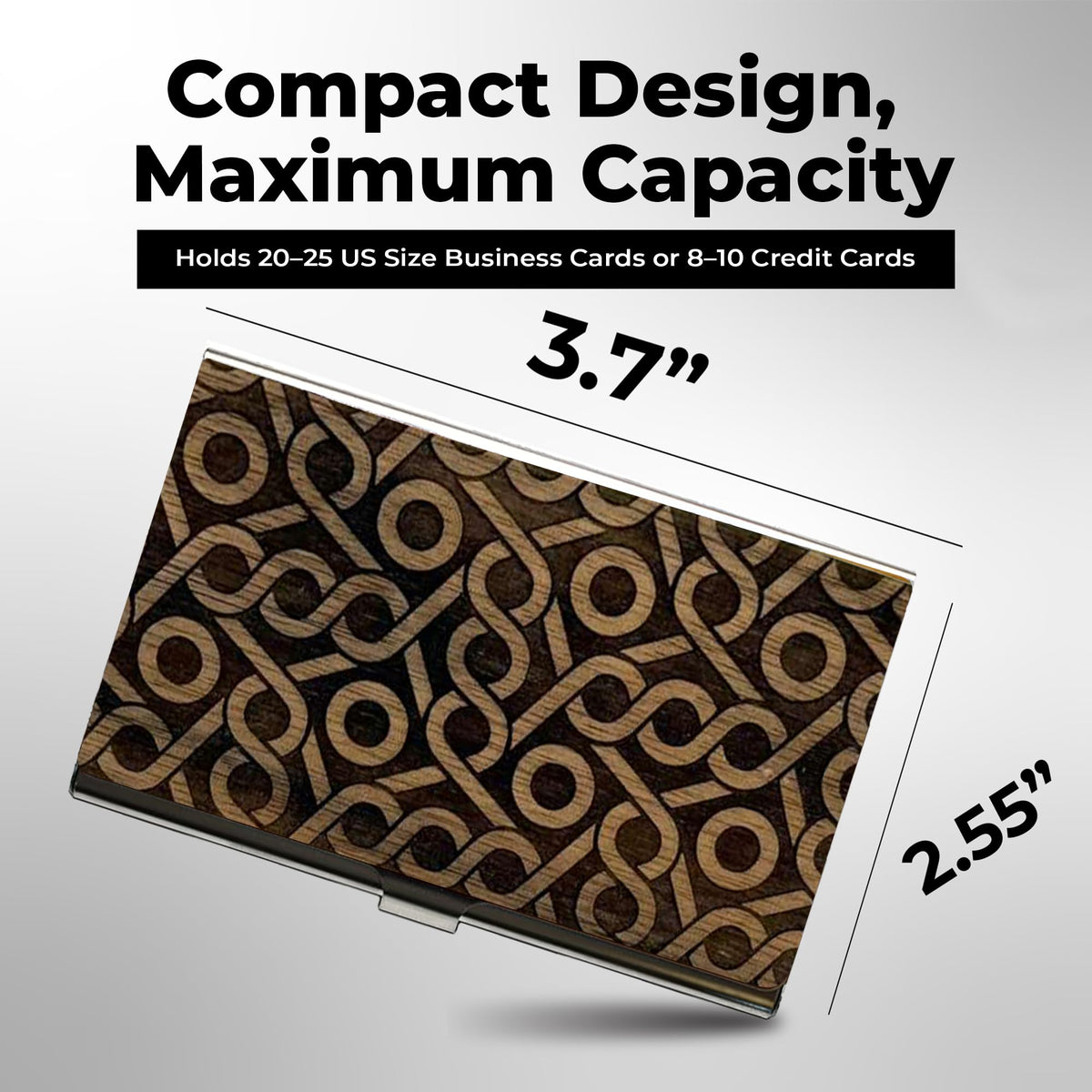 WUDN Handcrafted Business Wooden Card Holder Wallet For Men and Women | Holds Up to 20-25 B-Cards