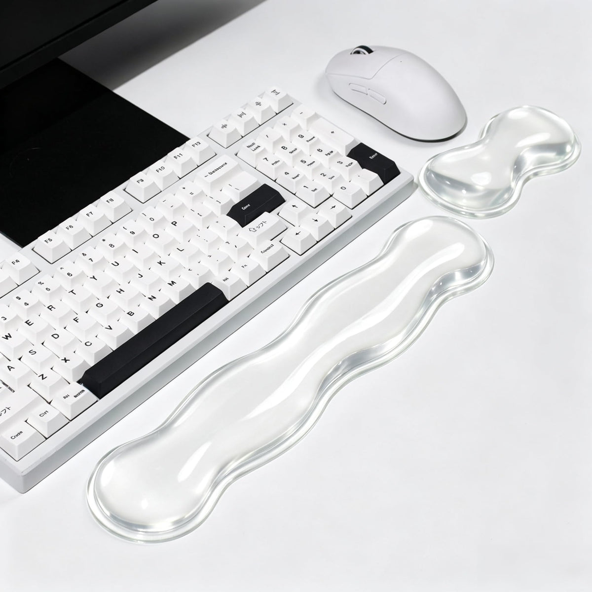 Aszqvd Mouse Pad with Wrist Rest, Soft Cloud Gel Keyboard Mouse Pad Set with Hand Wrist Support