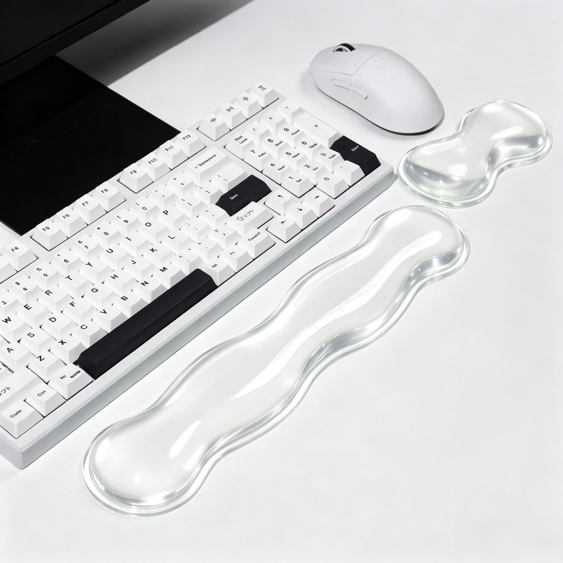 Aszqvd Mouse Pad with Wrist Rest, Soft Cloud Gel Keyboard Mouse Pad Set with Hand Wrist Support