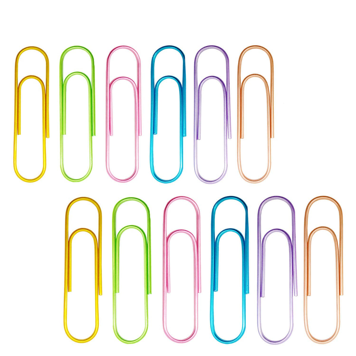 Kbraveo 60 Pack 4 Inch Giant Paper Clips, 6 Colors, Holds Up to 50 Sheets, Modern Metal Binder Clips