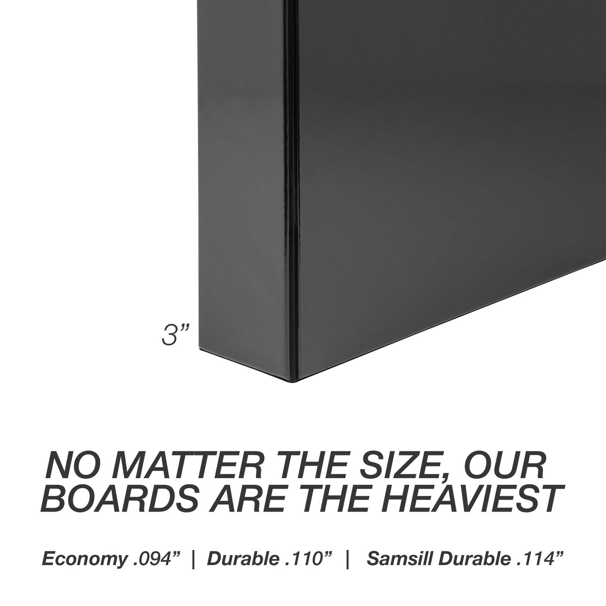 Samsill Durable 3 inch 3 Ring Binder, D Ring Binder,100% Recycled Chipboard, White, 2 Pack