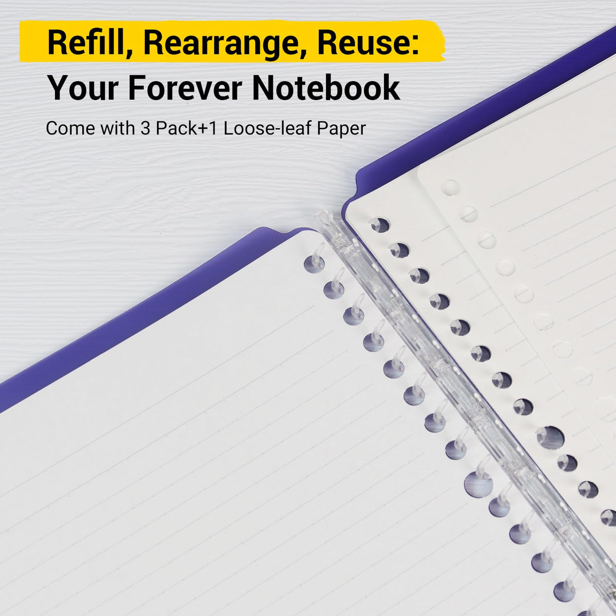 Kokuyo Campus 3 Pack Spiral Binder Notebooks, B5 Refillable Notebooks Smart Ring Binder 25 Sheets