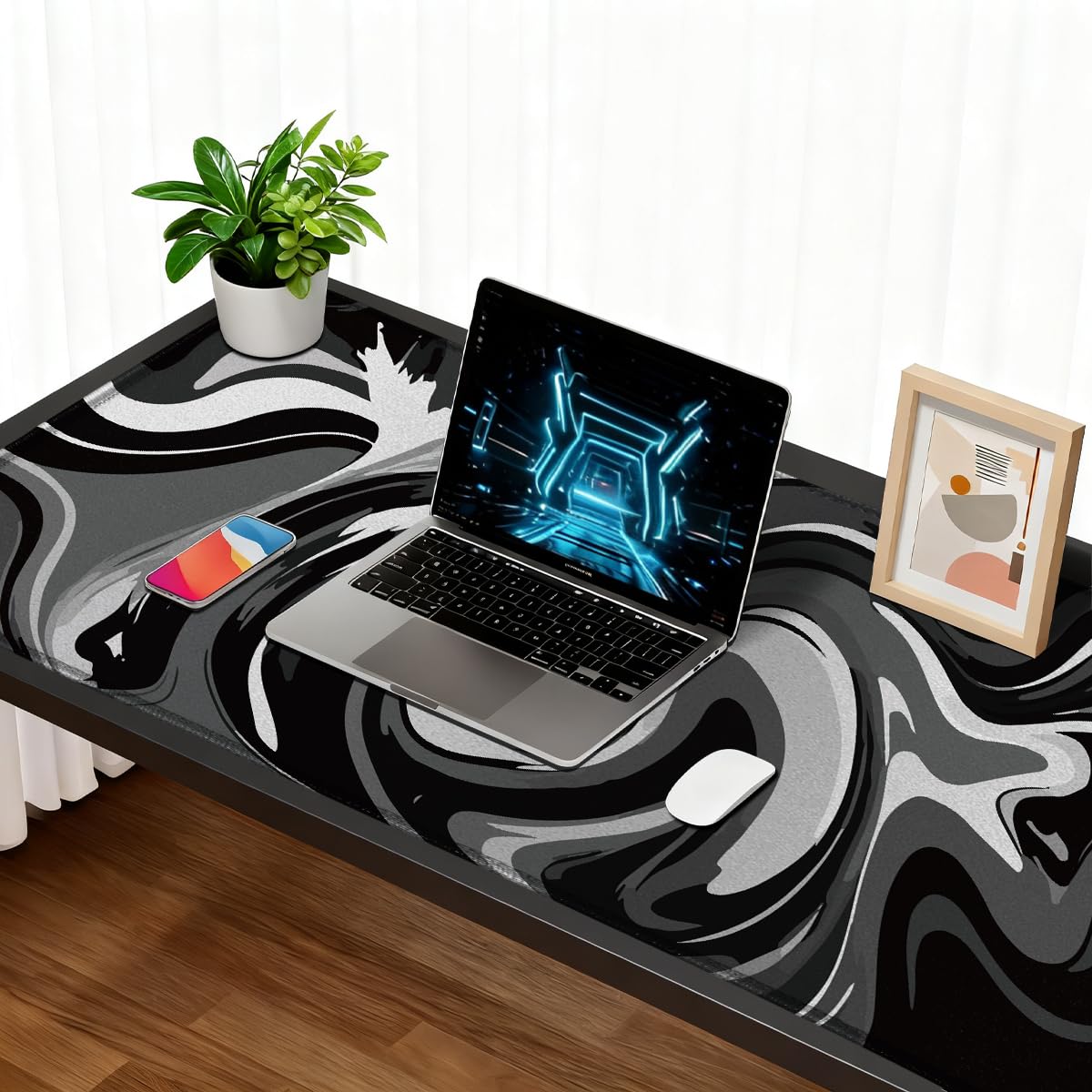 Rcege Large Gaming Mouse Pad Extended Desk Mat with Non Slip Stitched Edge