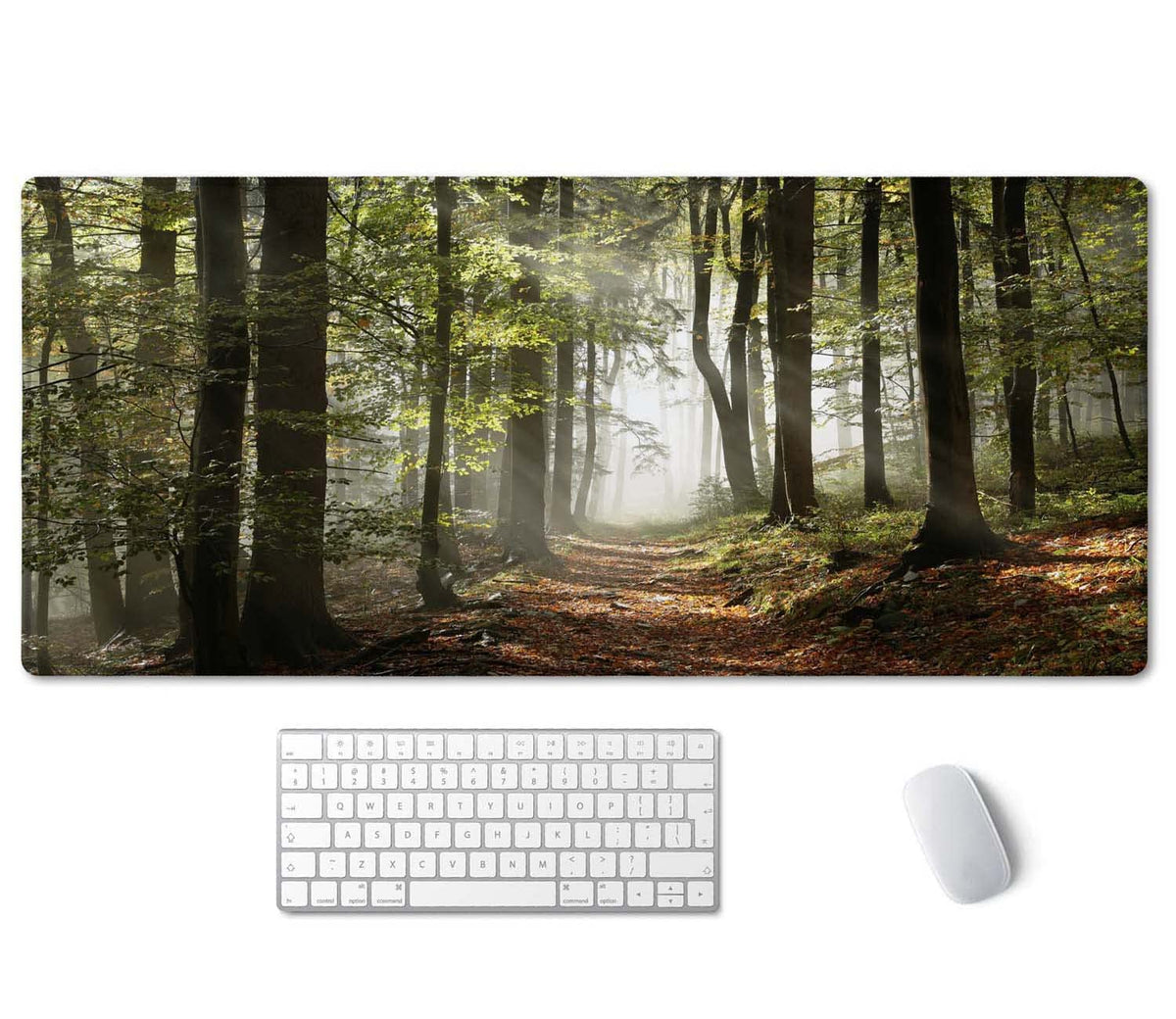SSOIU Mountains with Mist Mouse Pad 35.5 X 15.7 Inch XXL Full Desk Mousepad Extended Large Non-Slip