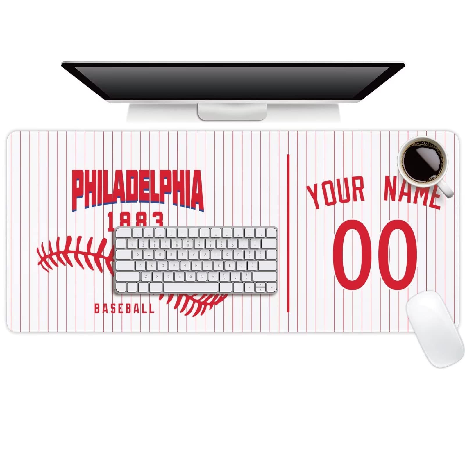 Philadelphia Mouse Pad Custom Any Name and Number Personalized Desk Pad for Men Women Youth Gifts