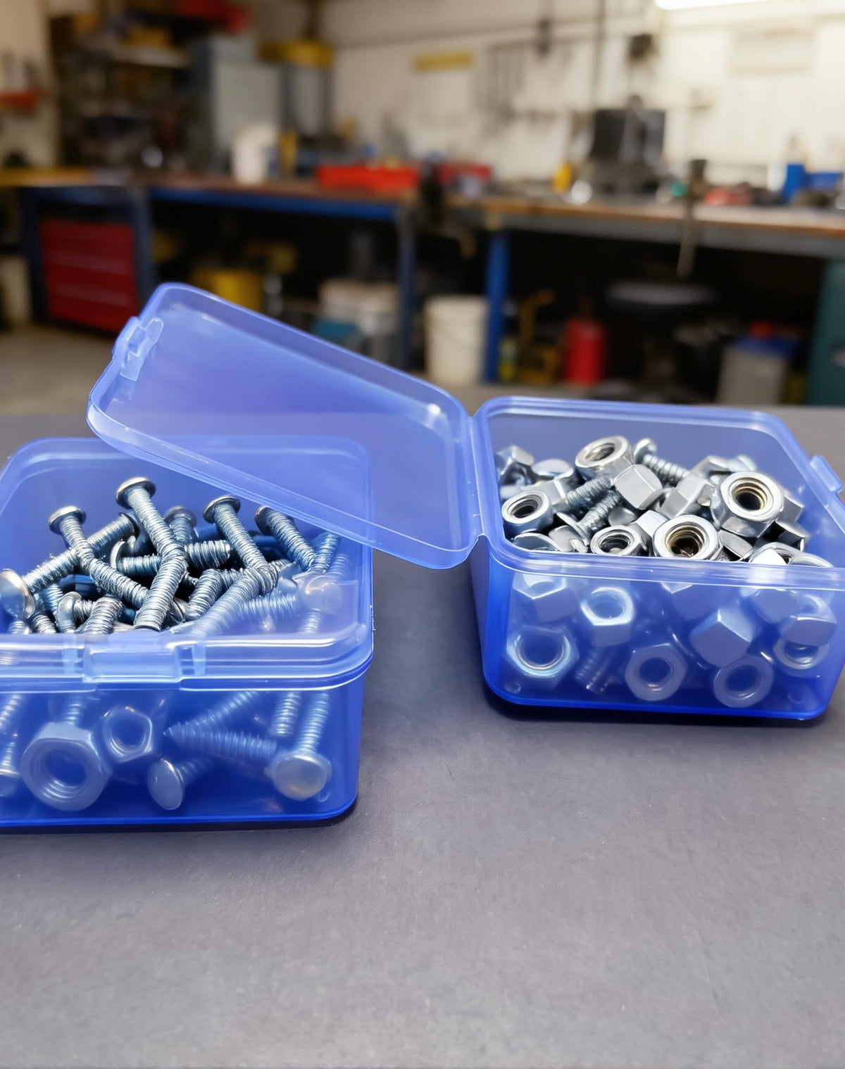 LJY 60 Blue Square Plastic Boxes, 2.5 x 2.5 x 1.4 in for Buttons