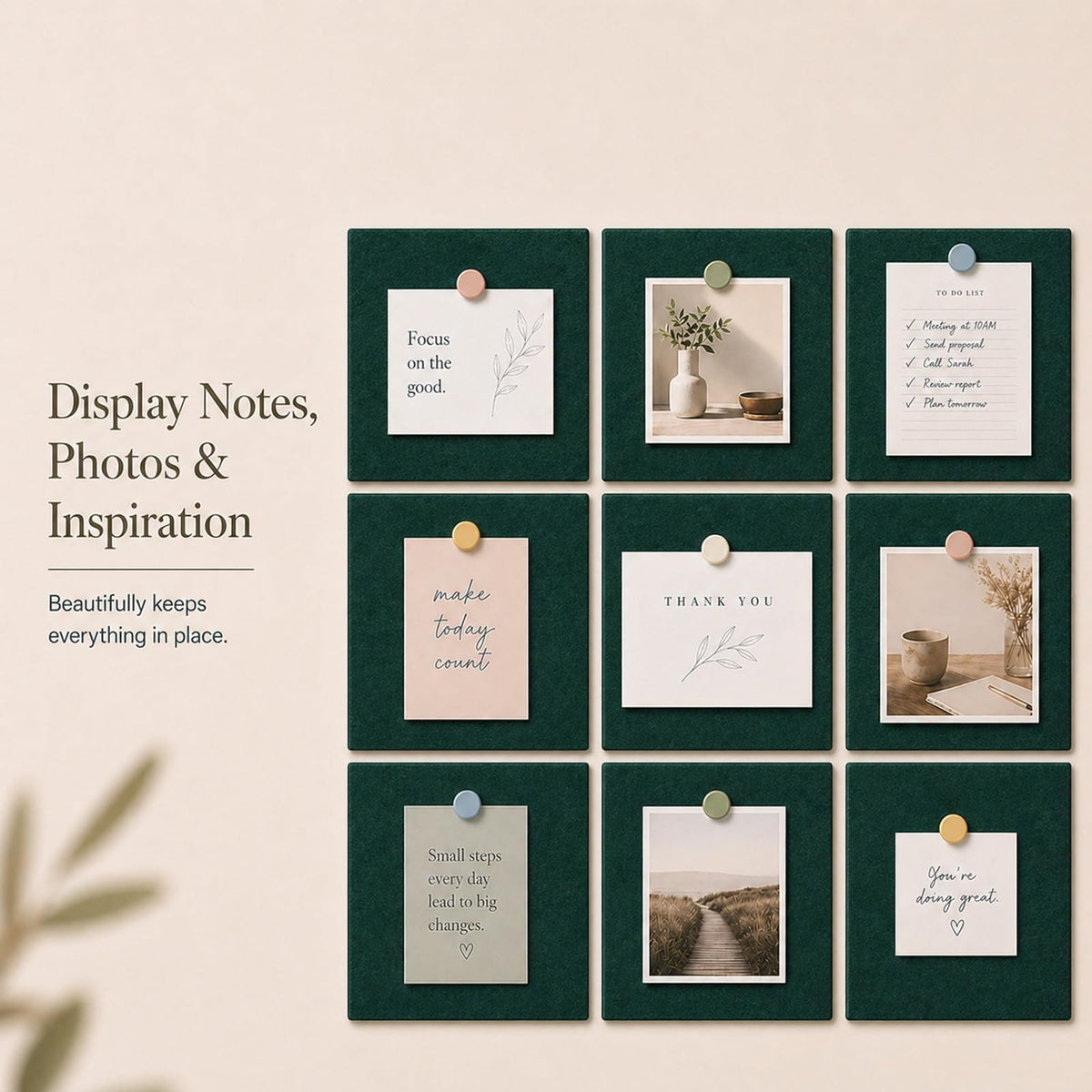 Baysola Felt Bulletin Board Tiles, Cork Board Alternative, 48 x 36 in