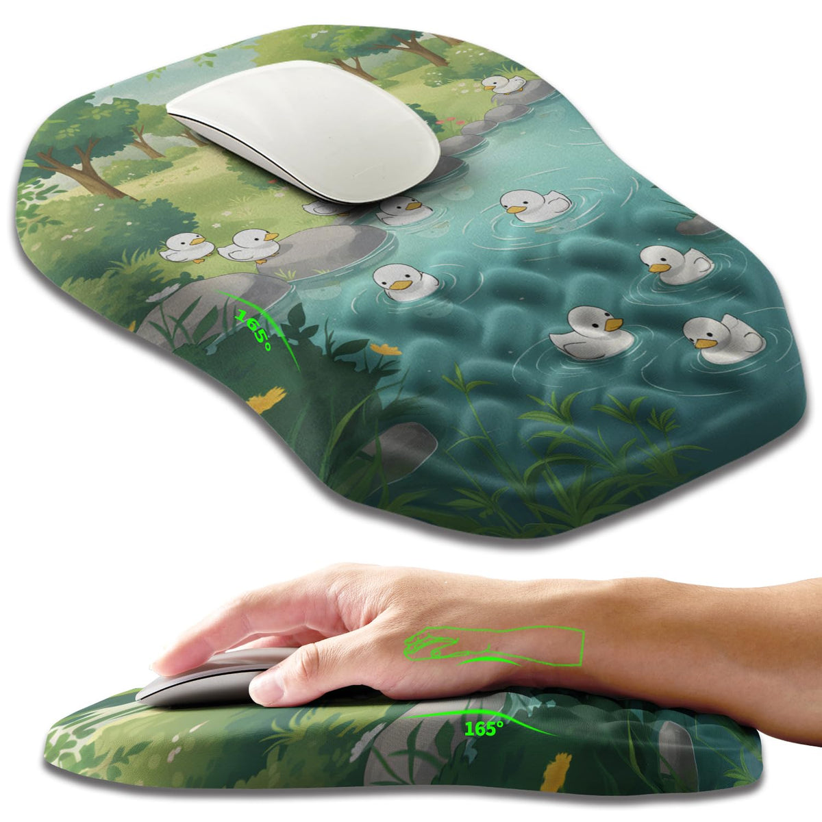 Armanza Ergonomic Slope Mouse Pad Wrist Support, Wrist Rest Mousepad for Carpal Tunnel Pain Relief