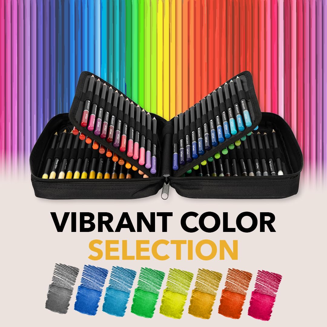 Castle Art Supplies 120 Watercolor Pencils for Adults - with Extras
