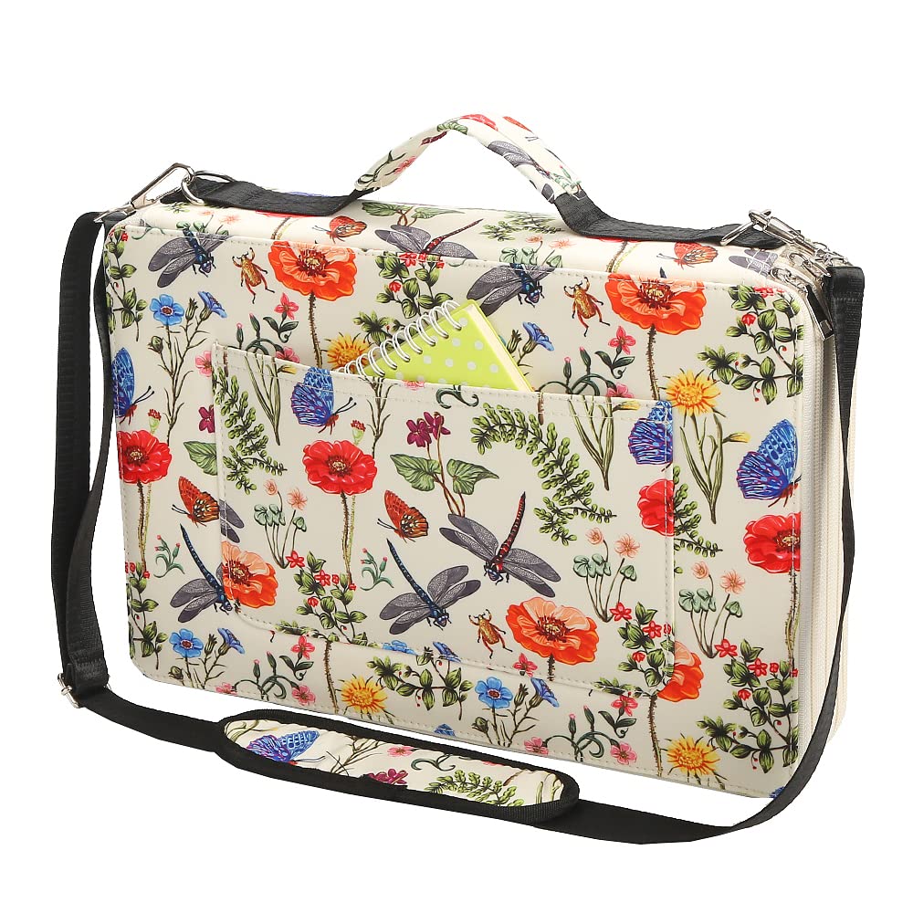 Lbxgap 384 Slots Pencil Case, 4-Layer Organizer with Shoulder Strap