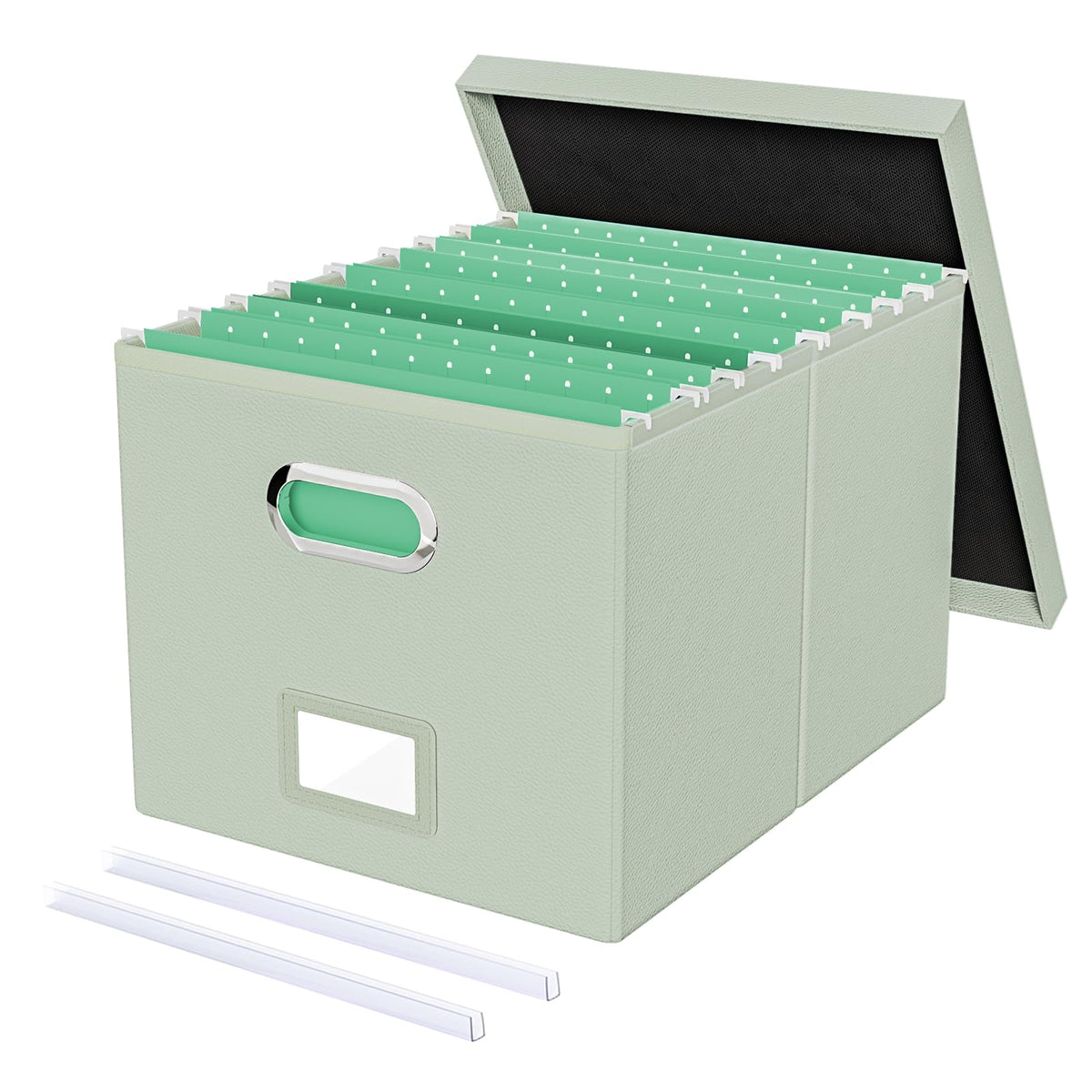 Oterri File Organizer Box,Filing Box with Lid,File Box for Letter/Legal File Folder Storage