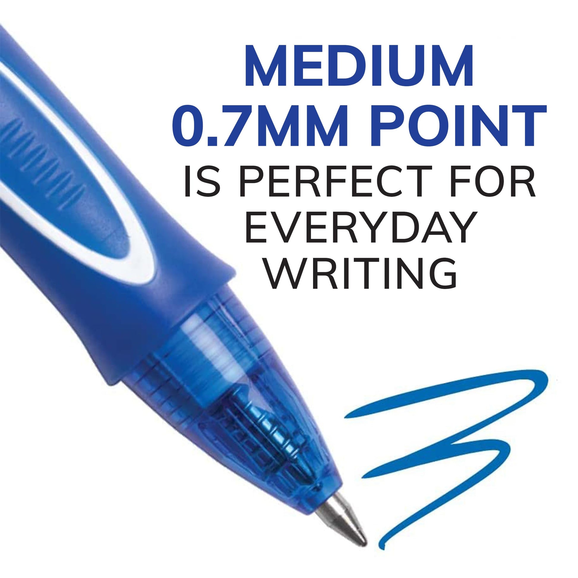 BIC Gelocity Quick Dry Gel Pen, 0.7mm, 12 Black & 12 Blue Pens, 24 Pack