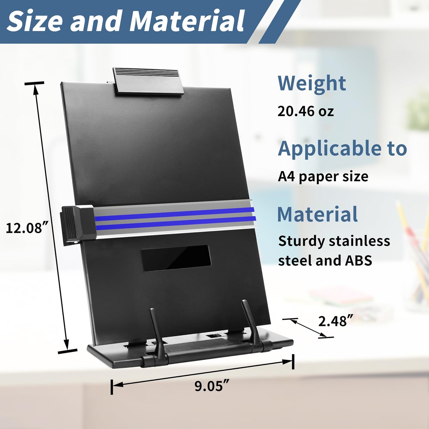 TONOS Paper Stand Document Holder - 2PC Quality Document Holder for Desk, Paper Stand for Desk When