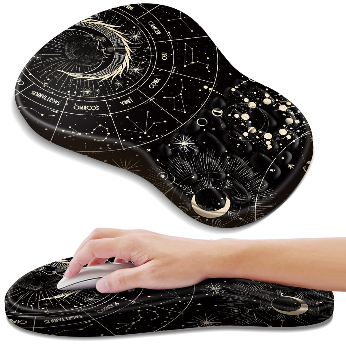YIWEI Ergonomic Mouse Pad with Wrist Rest for Carpal Tunnel Pain Relief