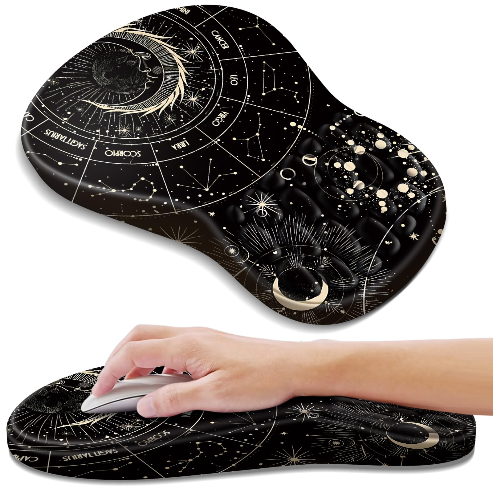 YIWEI Ergonomic Mouse Pad with Wrist Rest for Carpal Tunnel Pain Relief