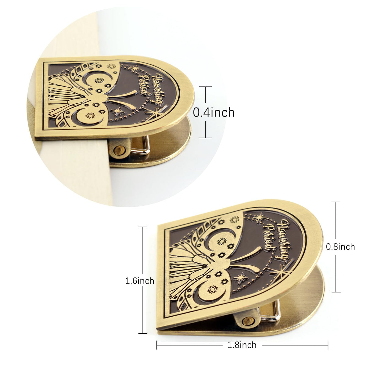 Dizdkizd Vintage Metal Clip for Journals, Planners, Notebooks, Brass Colored Book Clip Little