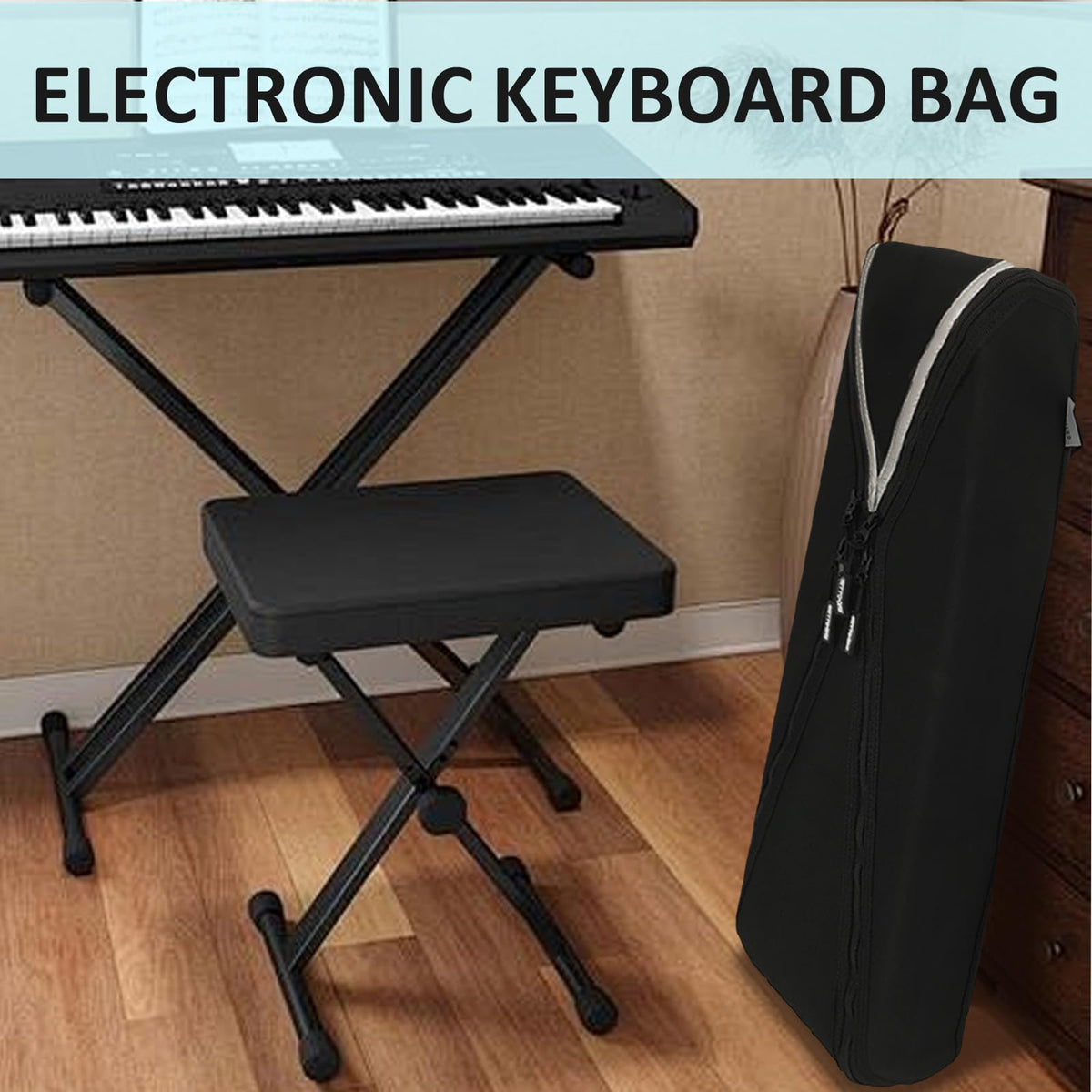 GETTOONE Electronic Keyboard Bag Piano Dust Cover Bag with Adjustable Straps Easy to Carry