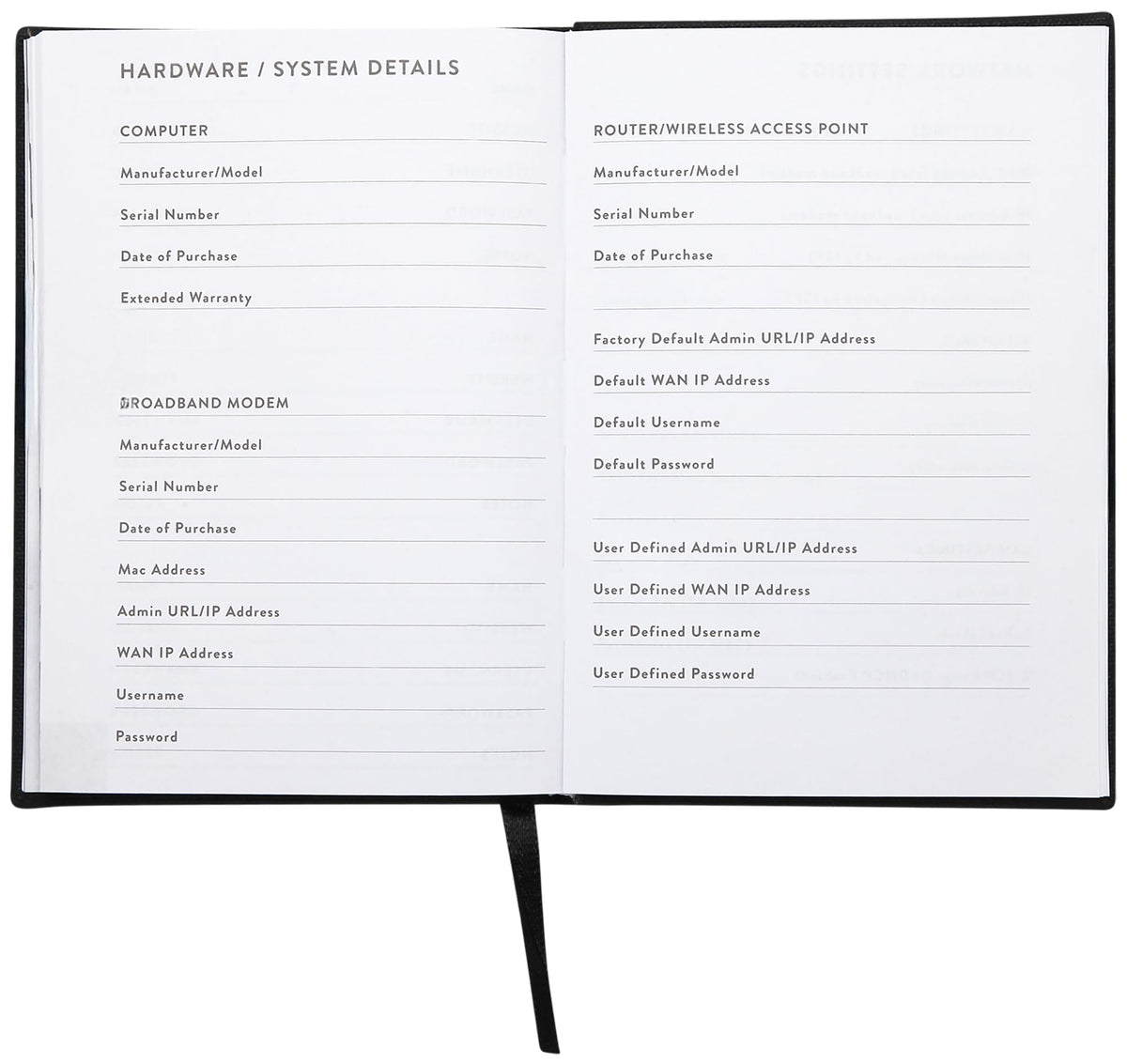 Eccolo Password Keeper Book with Alphabetical Tabs Hardcover Organizer