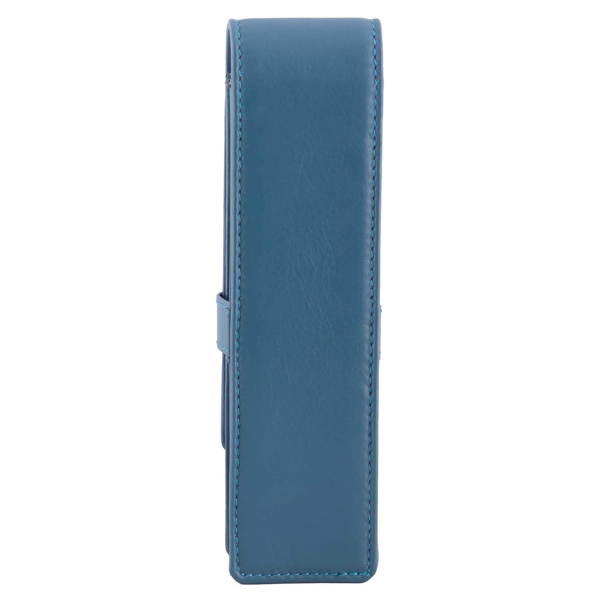 DiLoro Leather Pen Case Pouch Holder for Two Fountain Ballpoint Rollerball Pens or Pencils (Sololio
