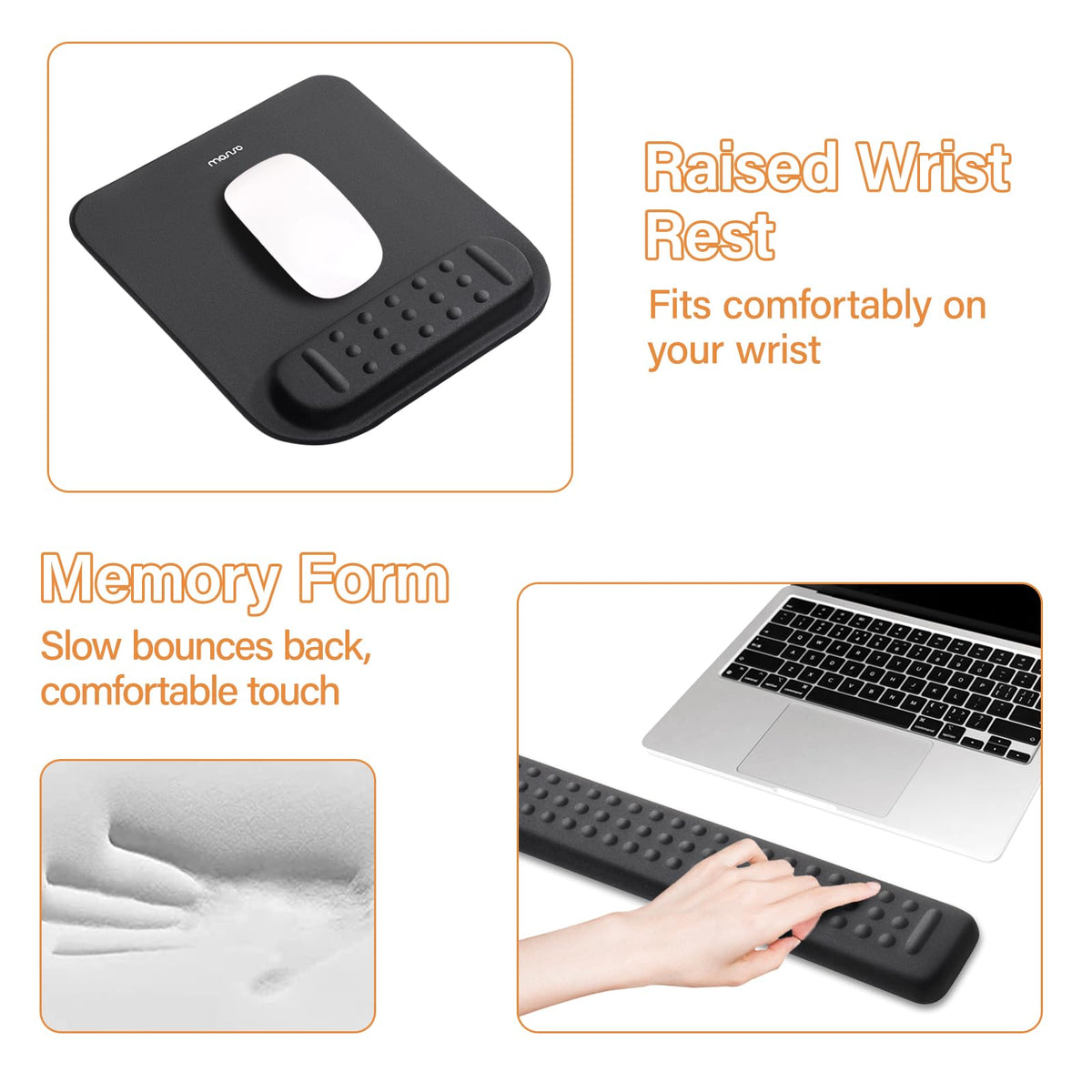 MOSISO Keyboard Stand&Wrist Rest Support for Keyboard &Mouse Pad Set