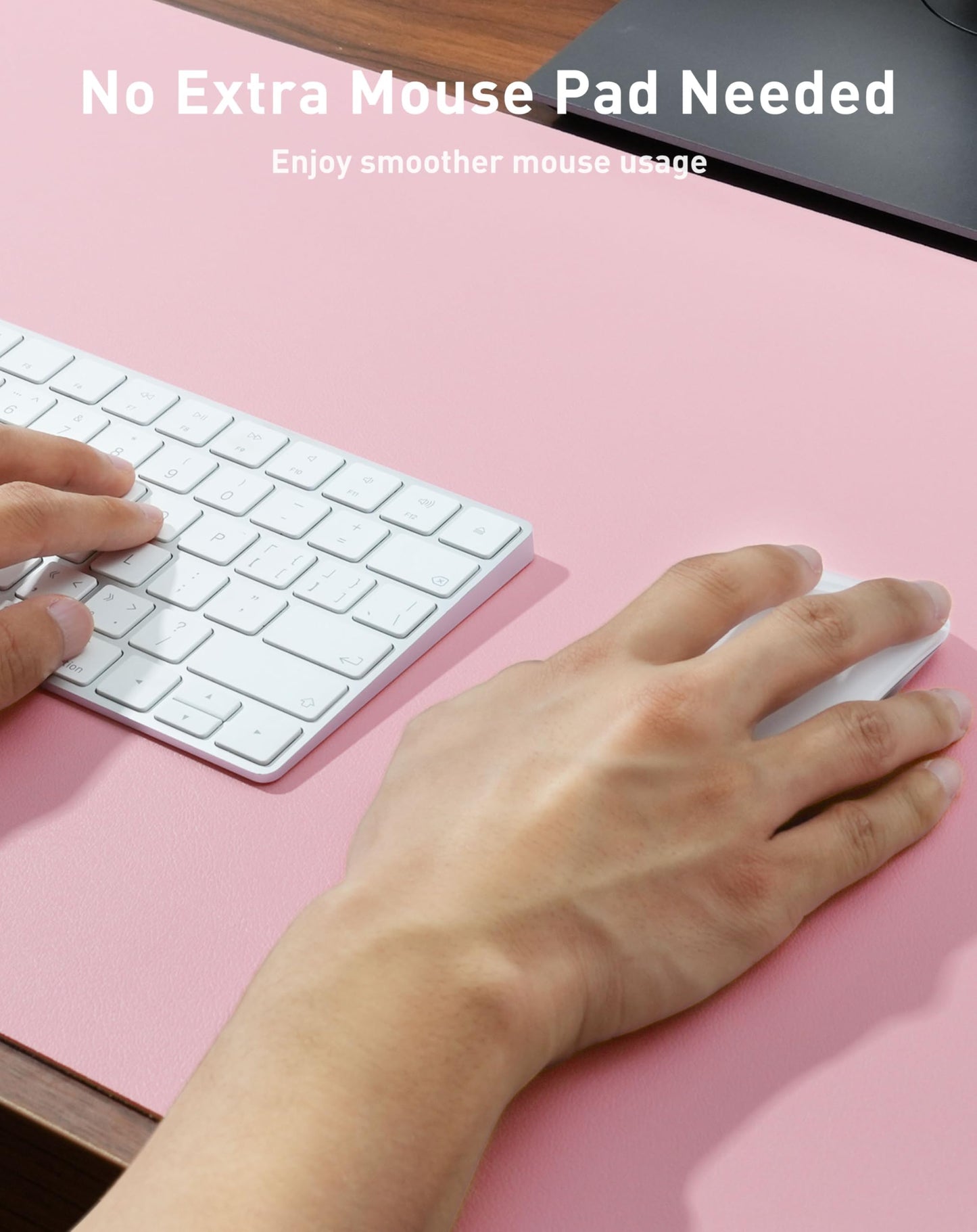 Aothia Faux Leather Desk Mat - Large Mouse Pad, Non-Slip PU Leather Blotter, Waterproof Writing