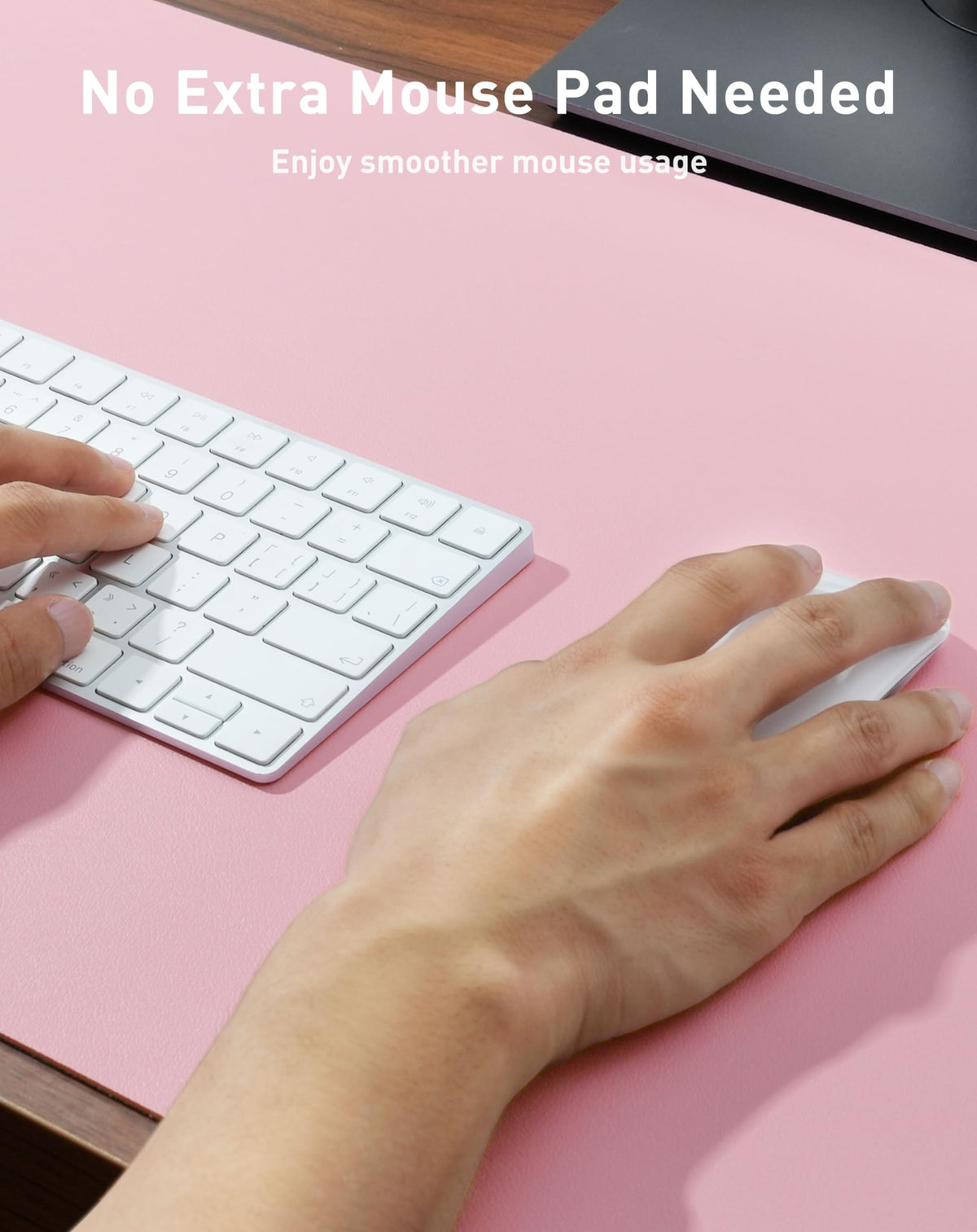 Aothia Faux Leather Desk Mat - Large Mouse Pad, Non-Slip PU Leather Blotter, Waterproof Writing